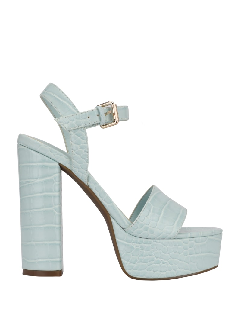 Light Blue Women's Guess Gabeli Croc Platform Heels | 6403578-DW