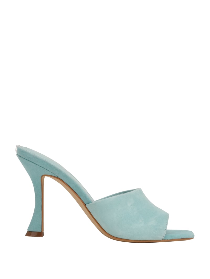 Light Blue Women's Guess Hambree Suede Heels | 8241907-UK