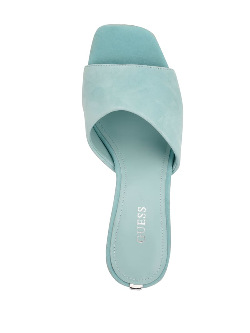 Light Blue Women's Guess Hambree Suede Heels | 8241907-UK