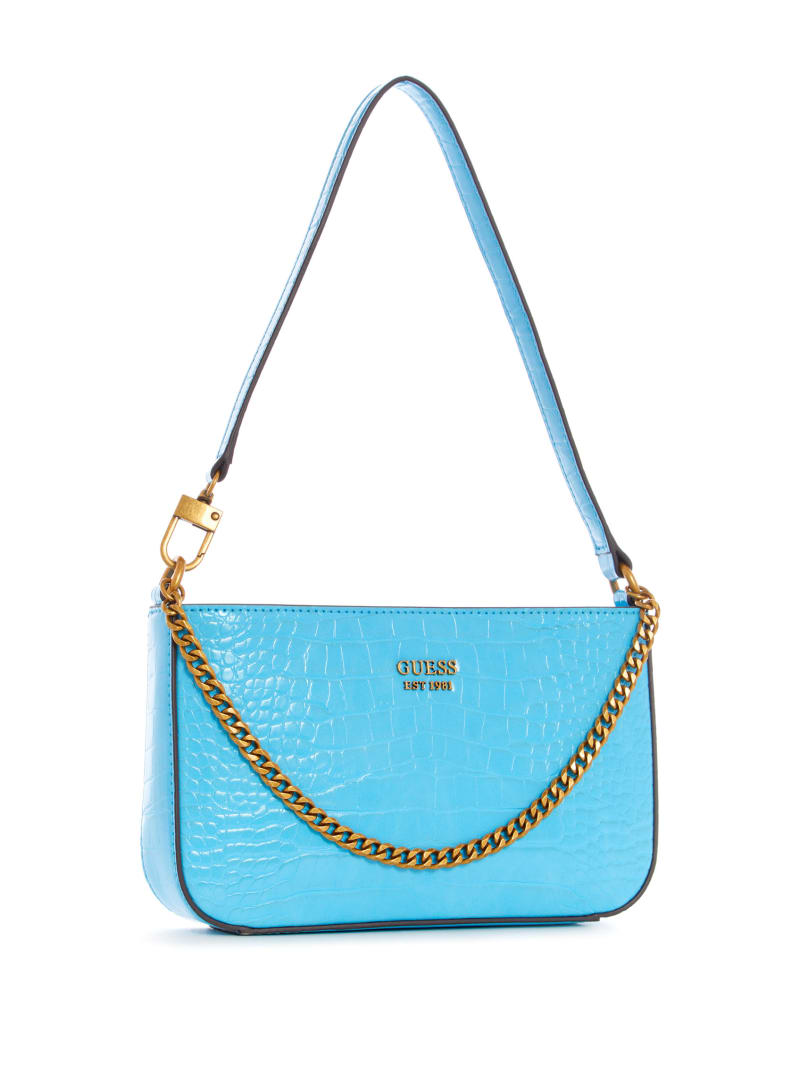 Light Blue Women's Guess Katey Croc Mini Bag | 5976813-BA