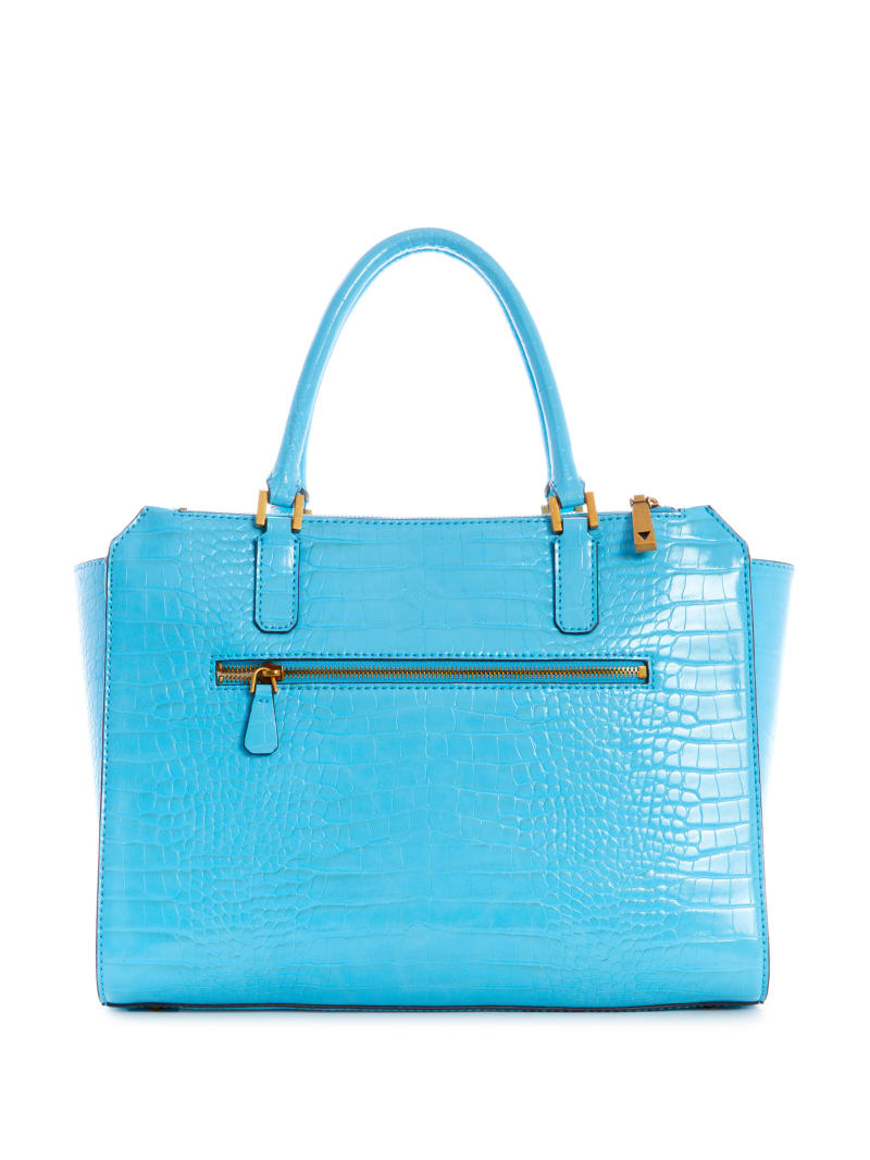 Light Blue Women's Guess Raffie Crocodile Crossbody Bags | 1396825-KO