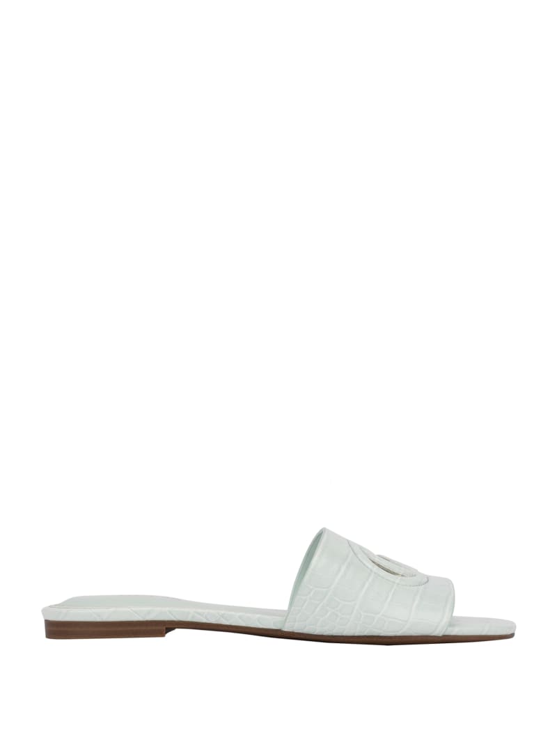 Light Blue Women's Guess Tashia Logo Slides | 6137059-CM