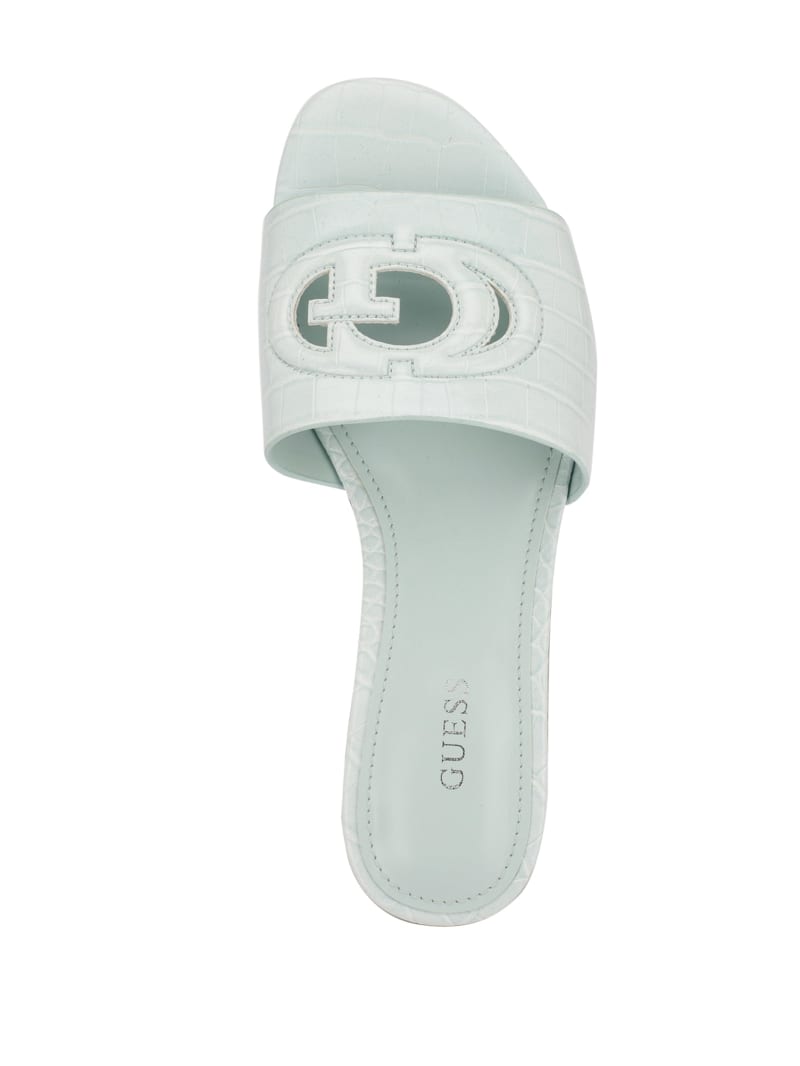 Light Blue Women's Guess Tashia Logo Slides | 6137059-CM