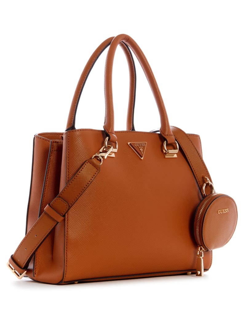 Light Brown Women's Guess Alexie Girlfriend Satchel Bags | 5619074-BH