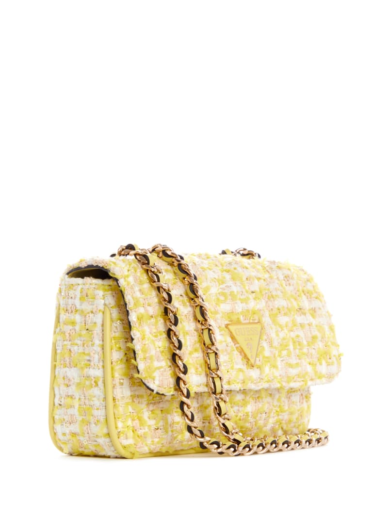 Light Gold Women's Guess Cessily Tweed Micro Mini Bag | 4935106-SG