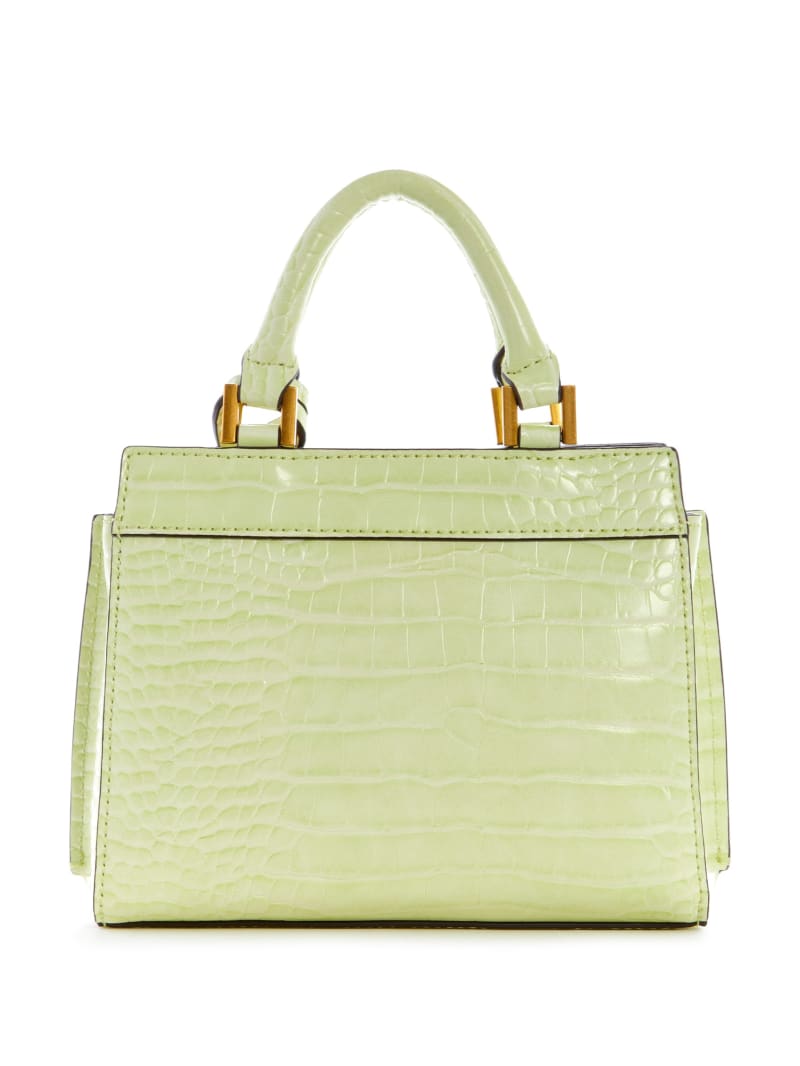 Light Gold Women's Guess Katey Croc Satchel Bags | 0856493-YD