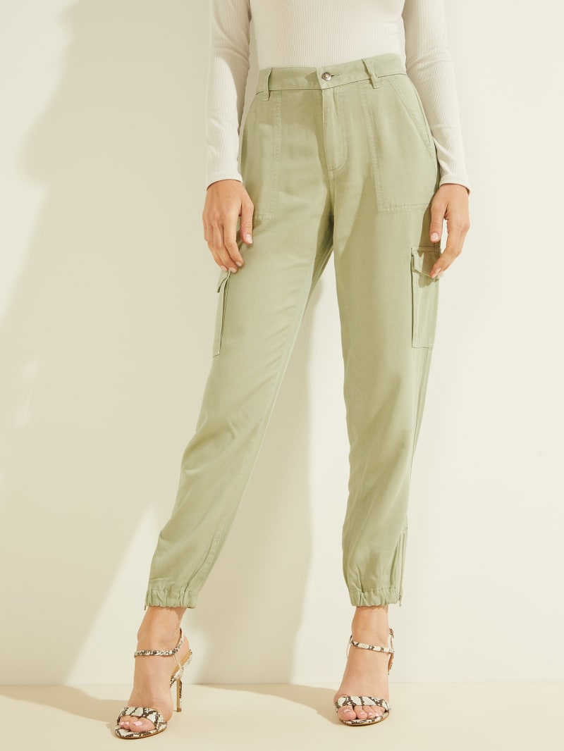 Light Green Women\'s Guess Bowie Chino Cargos Pants | 3981574-AT