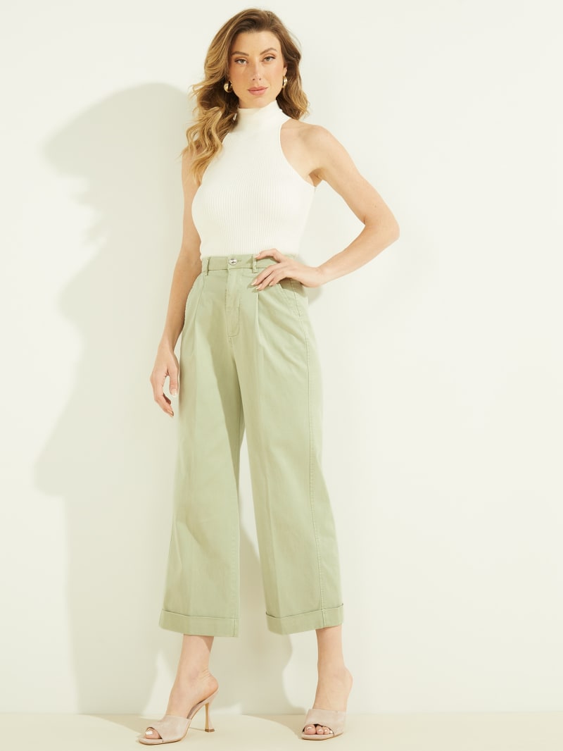 Light Green Women's Guess Matilde Wide Legs Pants | 1927053-MR