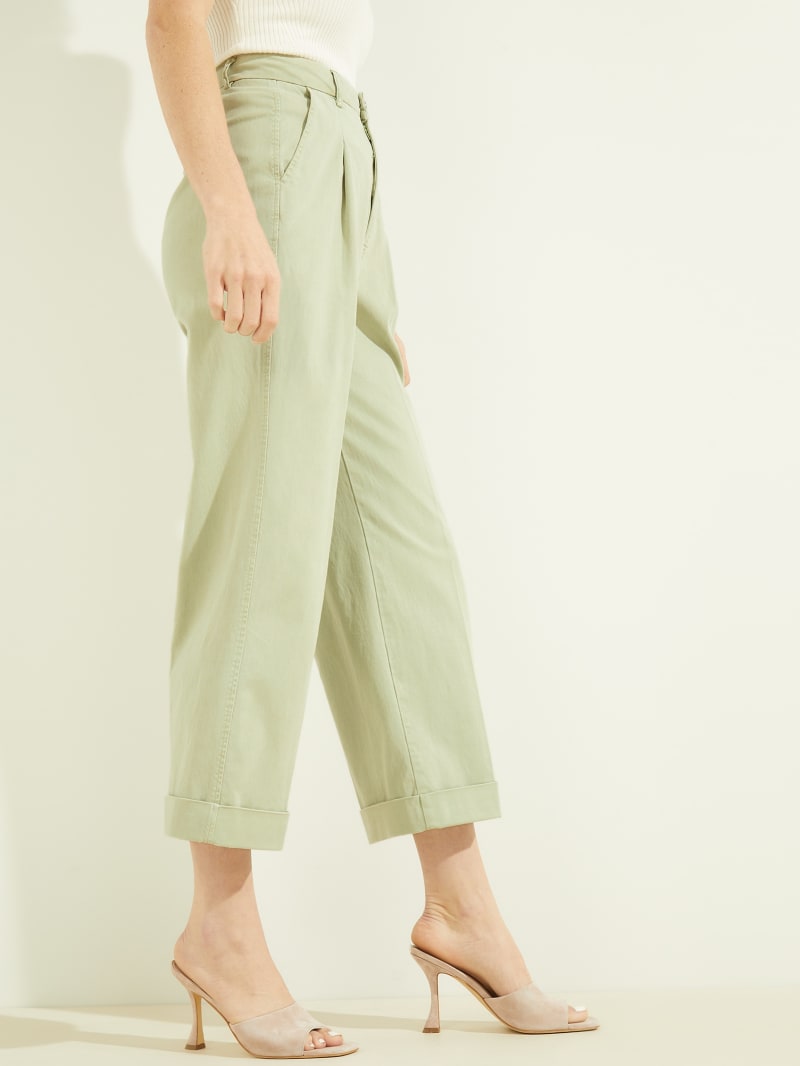 Light Green Women's Guess Matilde Wide Legs Pants | 1927053-MR