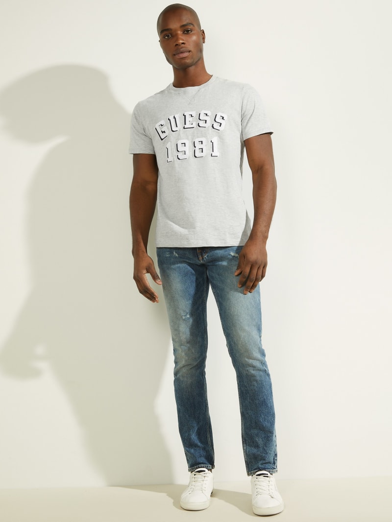 Light Grey Men's Guess Academy Tee T Shirts | 4726318-NJ