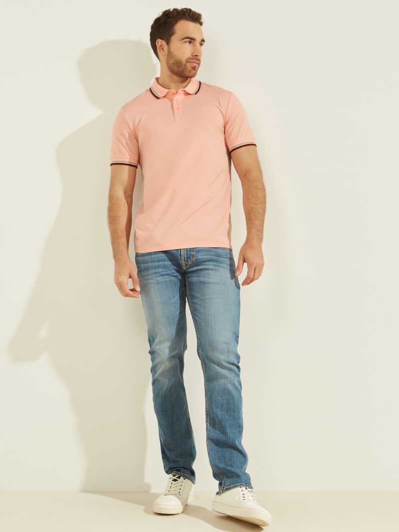 Light Pink Men's Guess Sports Pique Shirts | 8325460-DB