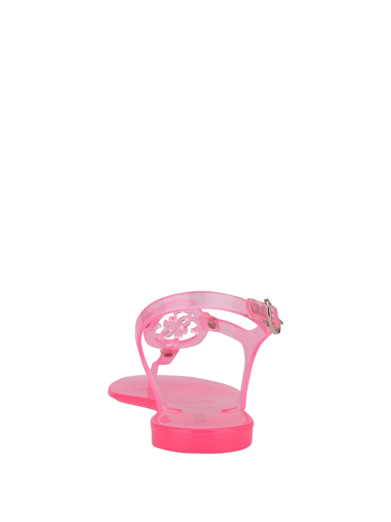 Light Pink Women's Guess Janica Jelly T-Strap Sandals | 8926035-KB