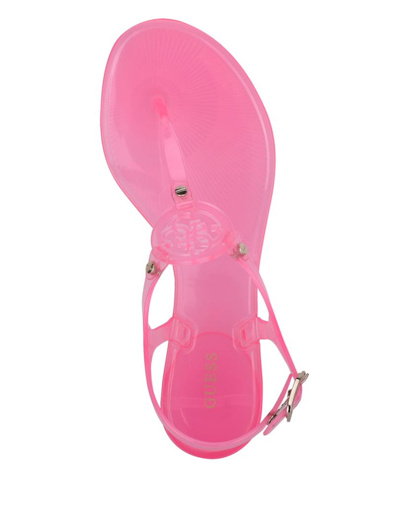 Light Pink Women's Guess Janica Jelly T-Strap Sandals | 8926035-KB