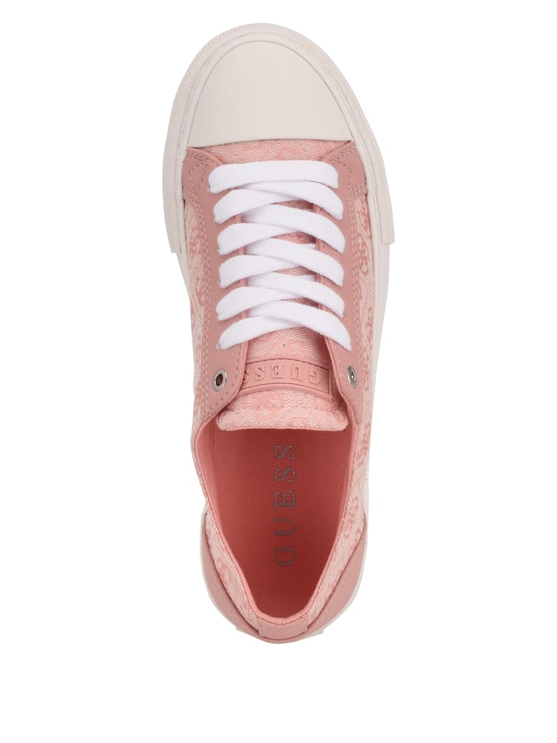 Light Pink Women's Guess Passit Logo Low-Top Sneakers | 0216458-FJ