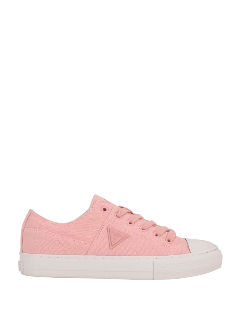 Light Pink Women's Guess Pranze Low-Top Canvas Sneakers | 2643985-JA