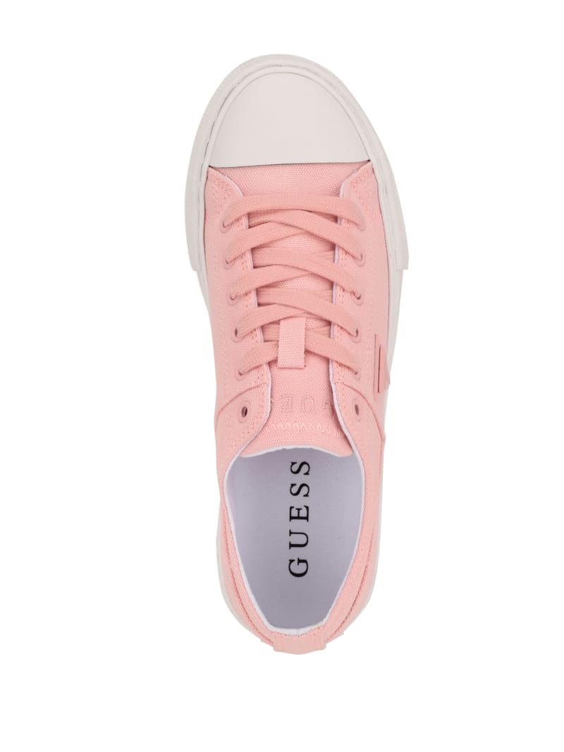 Light Pink Women's Guess Pranze Low-Top Canvas Sneakers | 2643985-JA