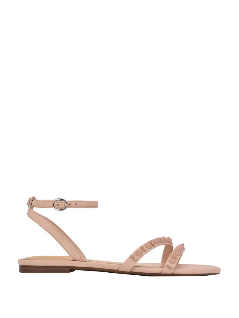 Light Pink Women's Guess Teagin Studded Sandals | 1453879-KE