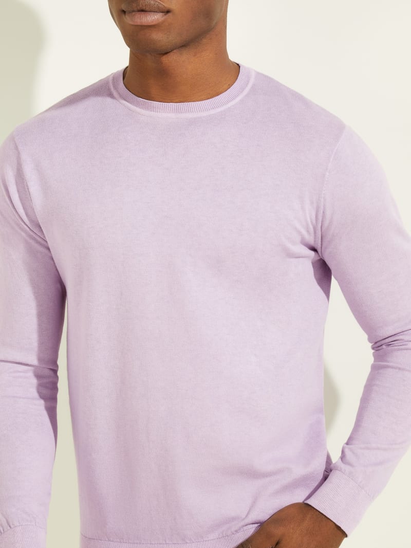 Light Purple Men's Guess Essential Crewneck Sweaters | 4587193-CH