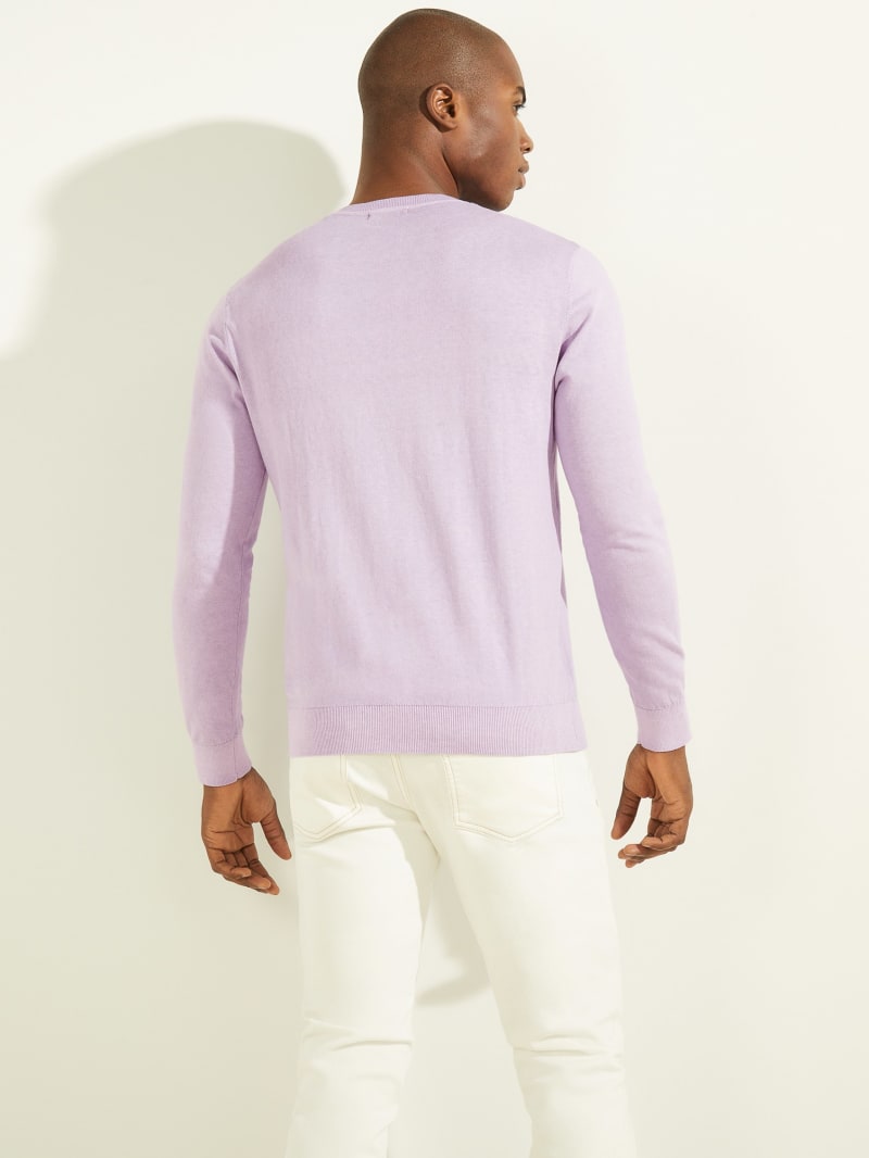 Light Purple Men's Guess Essential Crewneck Sweaters | 4587193-CH