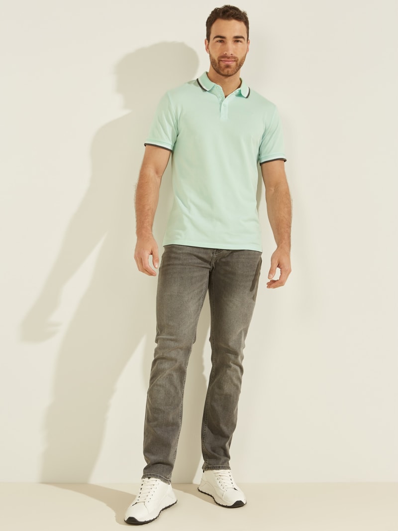 Light Turquoise Men's Guess Sports Pique Shirts | 9516238-VX