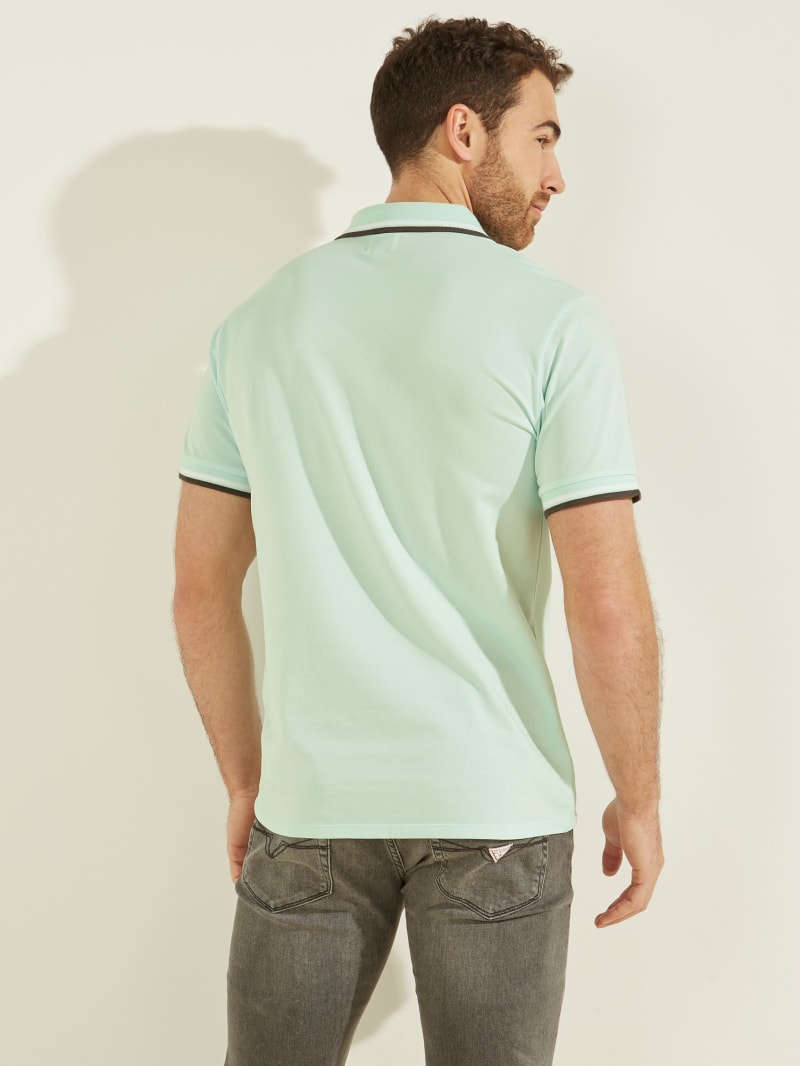 Light Turquoise Men's Guess Sports Pique Shirts | 9516238-VX