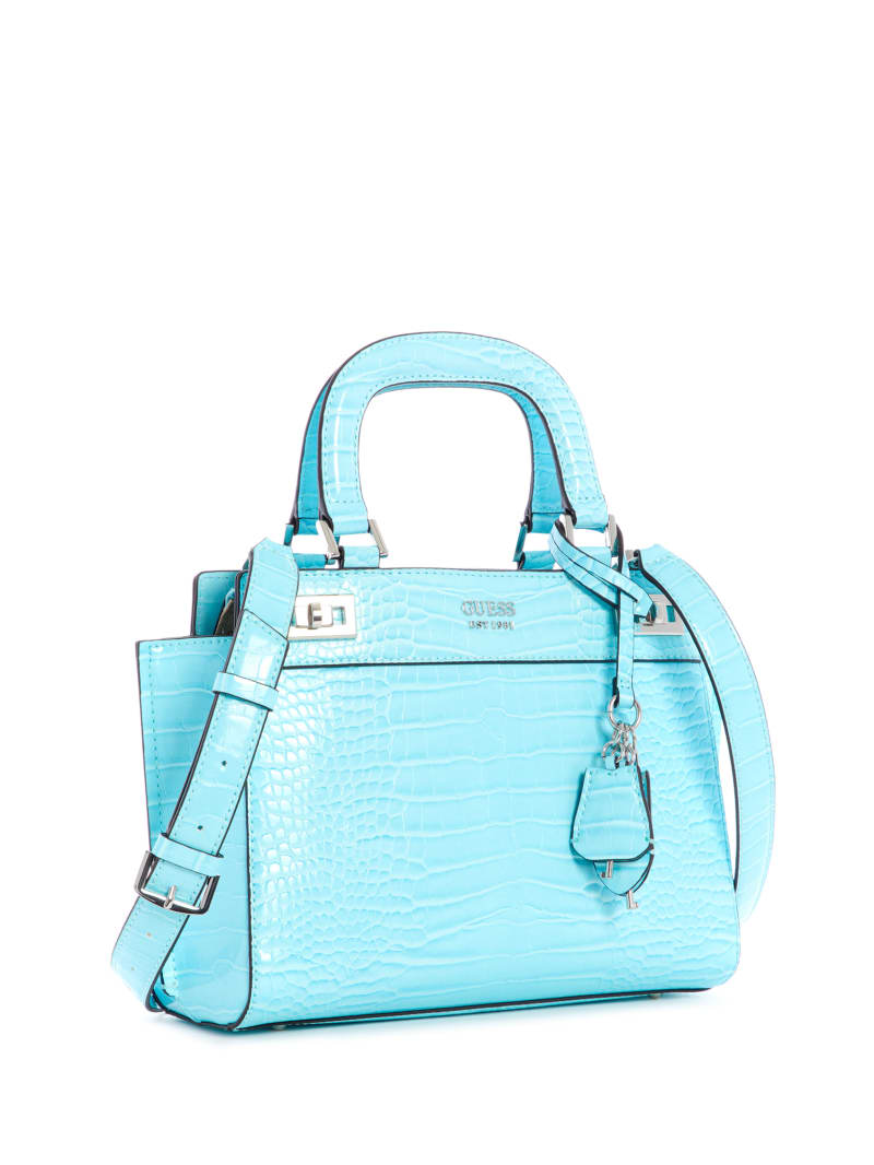 Light Turquoise Women's Guess Katey Girlfriend Satchel Bags | 6102385-EK