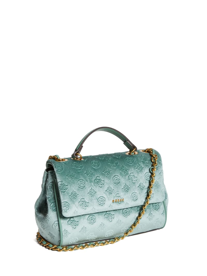 Light Turquoise Women's Guess Kimi Logo Convertible Crossbody Bags | 7580614-GO