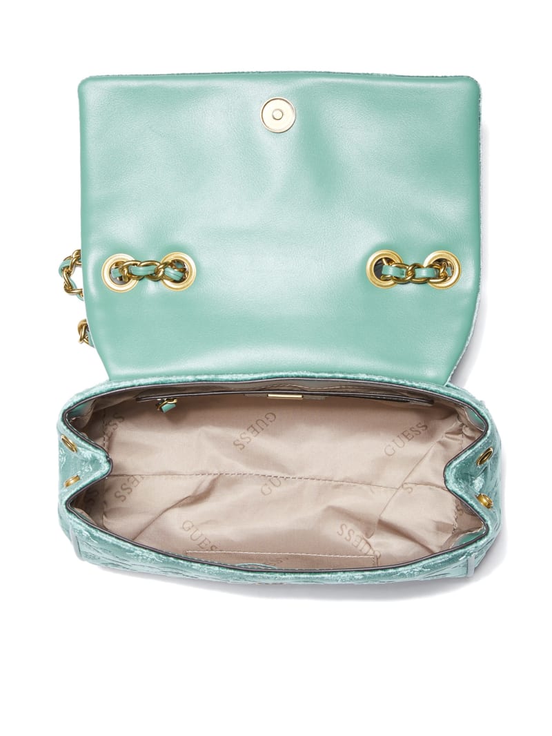 Light Turquoise Women's Guess Kimi Logo Convertible Crossbody Bags | 7580614-GO