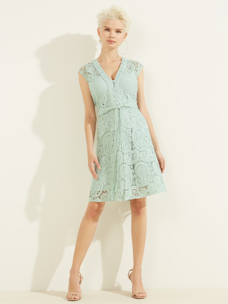 Light Turquoise Women's Guess Mykonos Dress | 0529738-SP