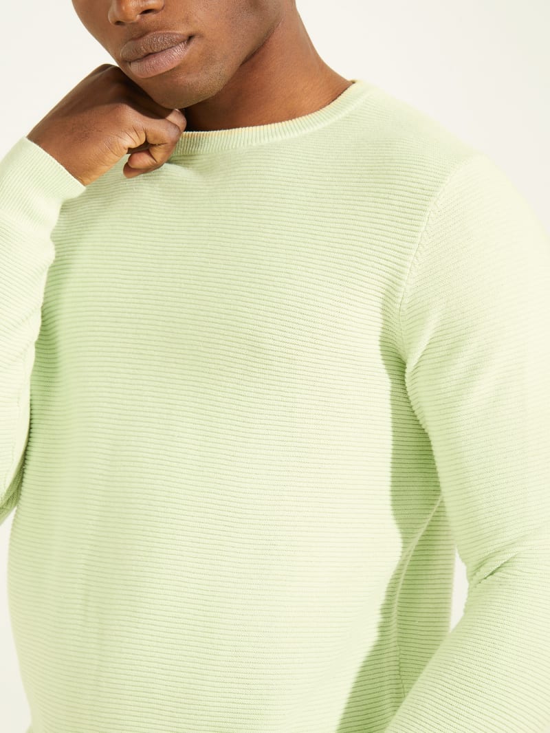 Mint Men's Guess Ribbed Crewneck Sweaters | 5283094-NZ