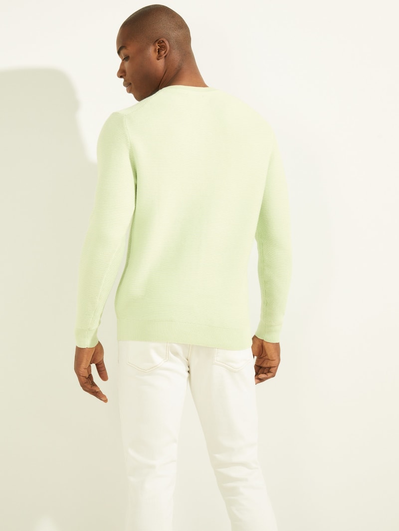 Mint Men's Guess Ribbed Crewneck Sweaters | 5283094-NZ