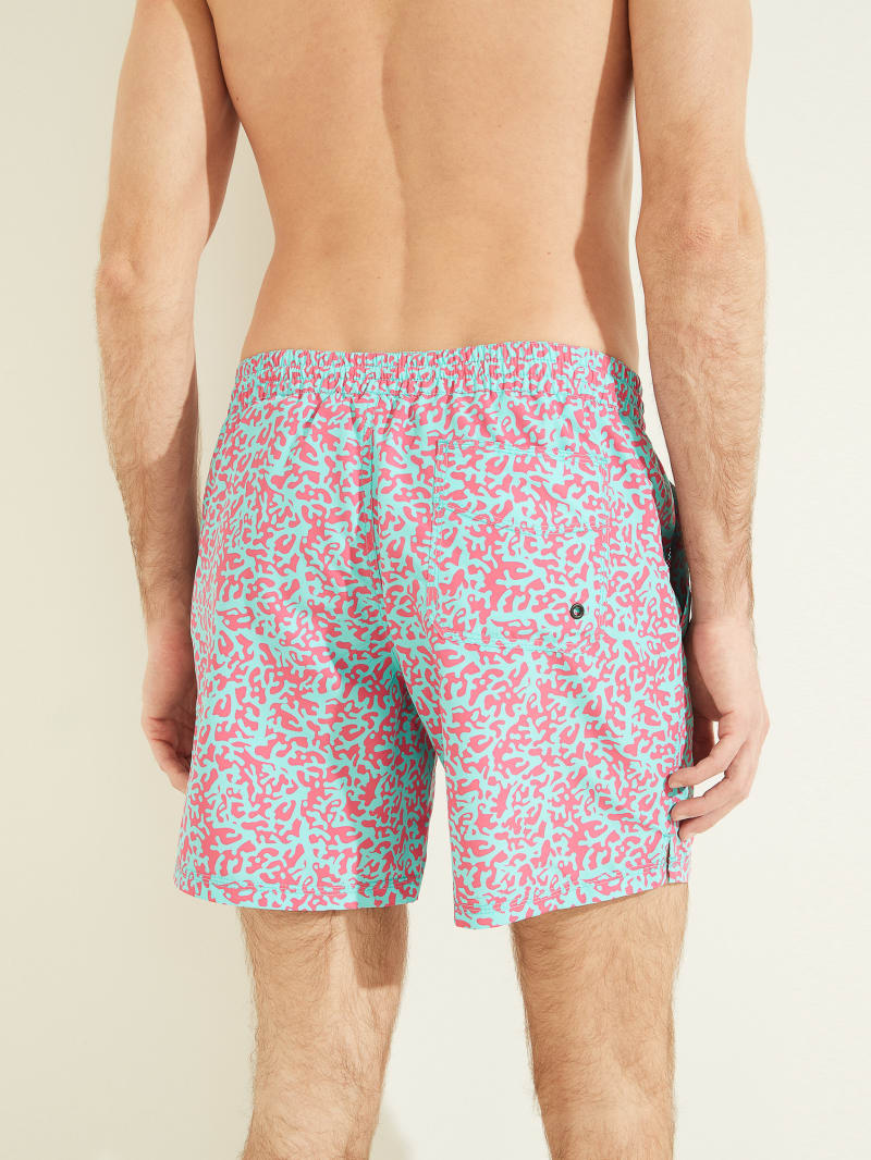 Multicolor Men's Guess Abstract Swim Trunks Swimwear | 6509847-XL