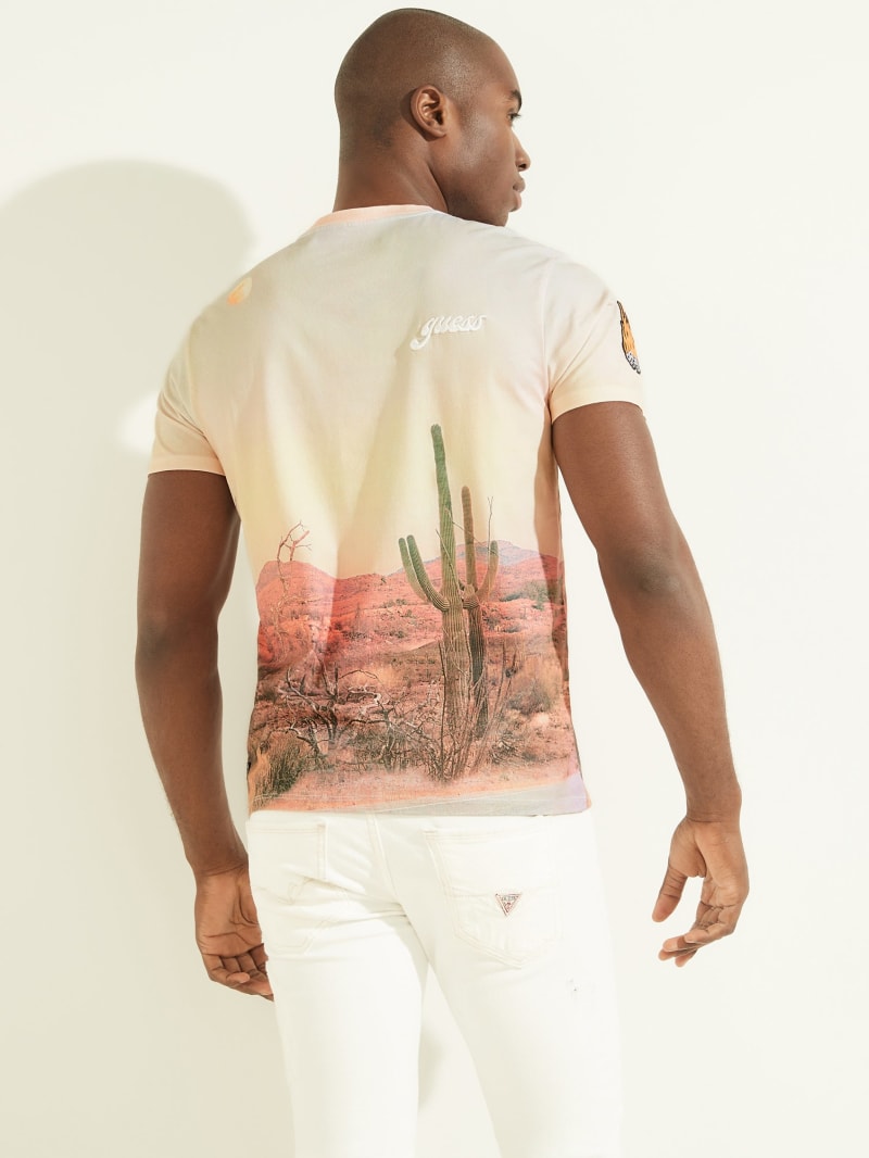 Multicolor Men's Guess Desert Sunset Tee T Shirts | 4713092-MA