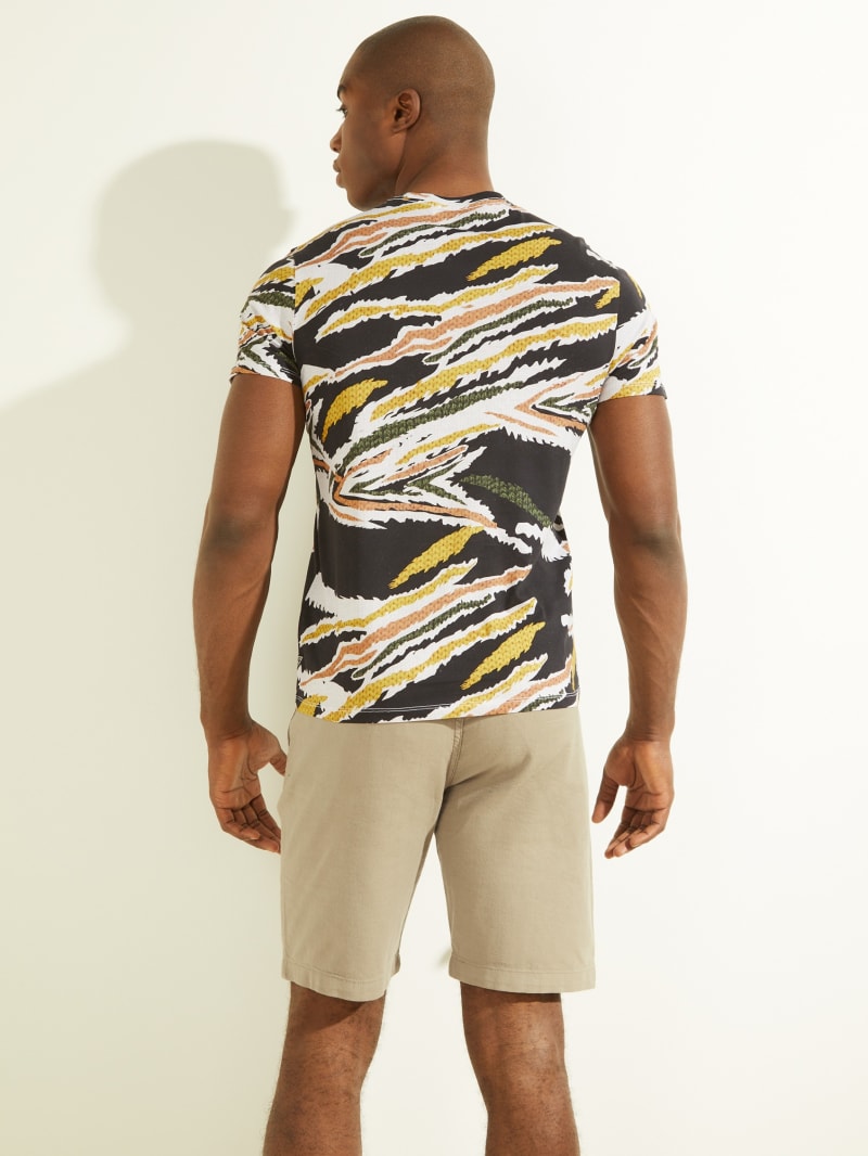 Multicolor Men's Guess Eco Camo Animal Print Tee T Shirts | 5786103-MF