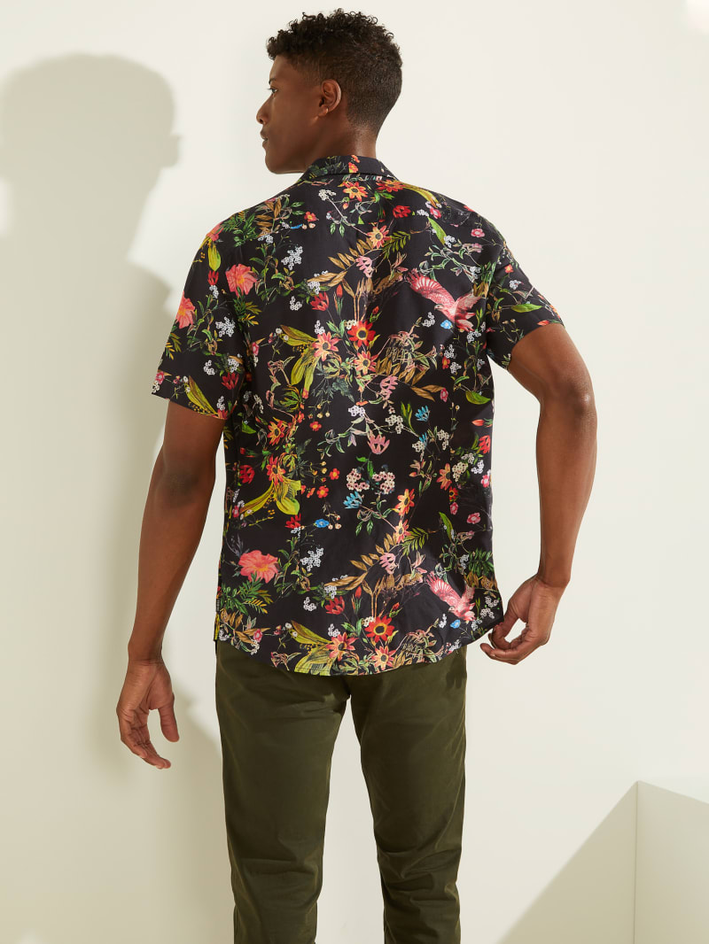 Multicolor Men's Guess Eco Flower Market Shirts | 4629103-VM