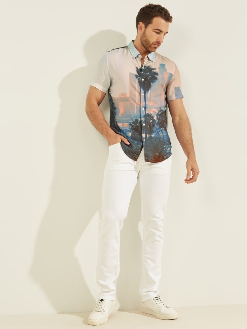 Multicolor Men's Guess Eco LA Shirts | 5974280-FJ