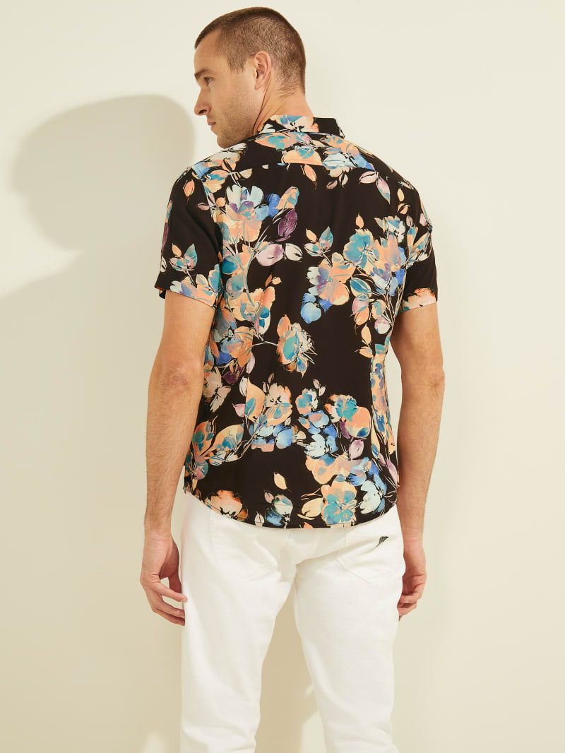 Multicolor Men's Guess Eco Rayon Blossoms Shirts | 7082193-IW