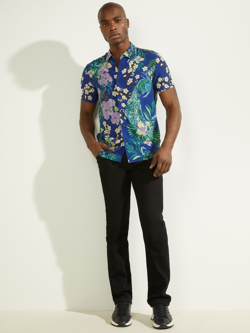 Multicolor Men's Guess Eco Rayon Shangri La Shirts | 6503849-ZI