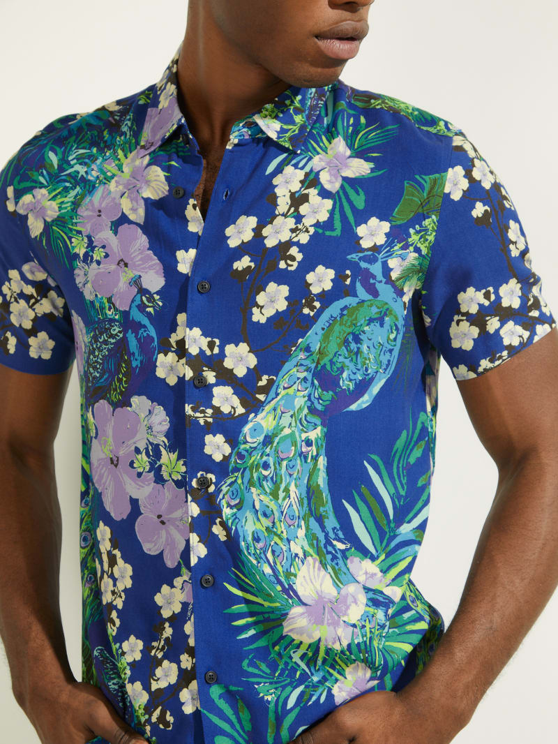 Multicolor Men's Guess Eco Rayon Shangri La Shirts | 6503849-ZI