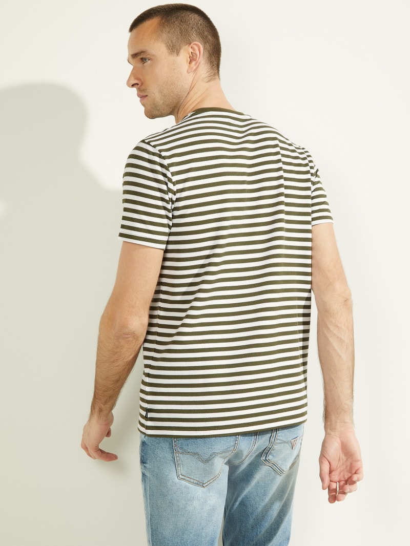 Multicolor Men's Guess Finn Pique Striped Tee T Shirts | 8234751-DO