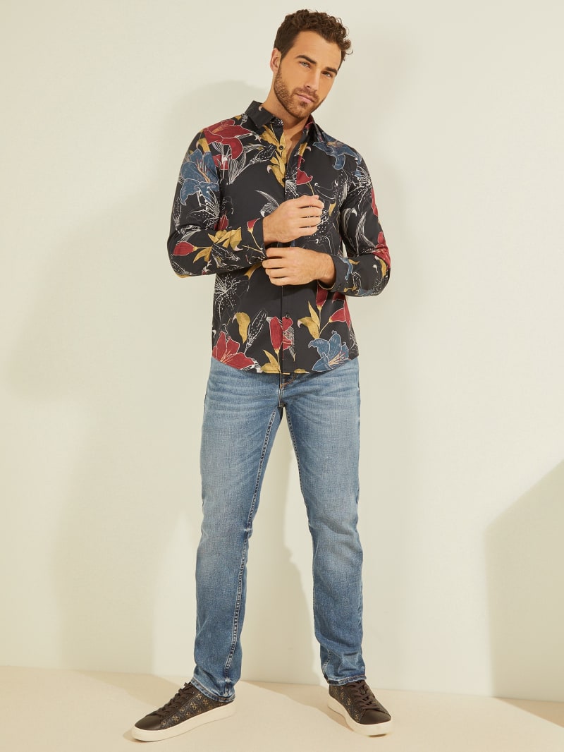 Multicolor Men's Guess Luxe Night Lily Shirts | 1749632-FQ