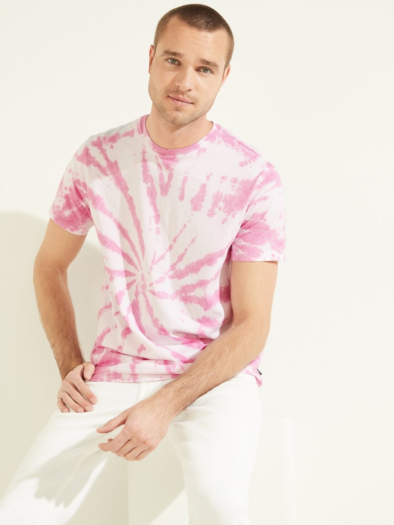 Multicolor Men\'s Guess Twisted Tie-Dye Tee T Shirts | 6528039-GB