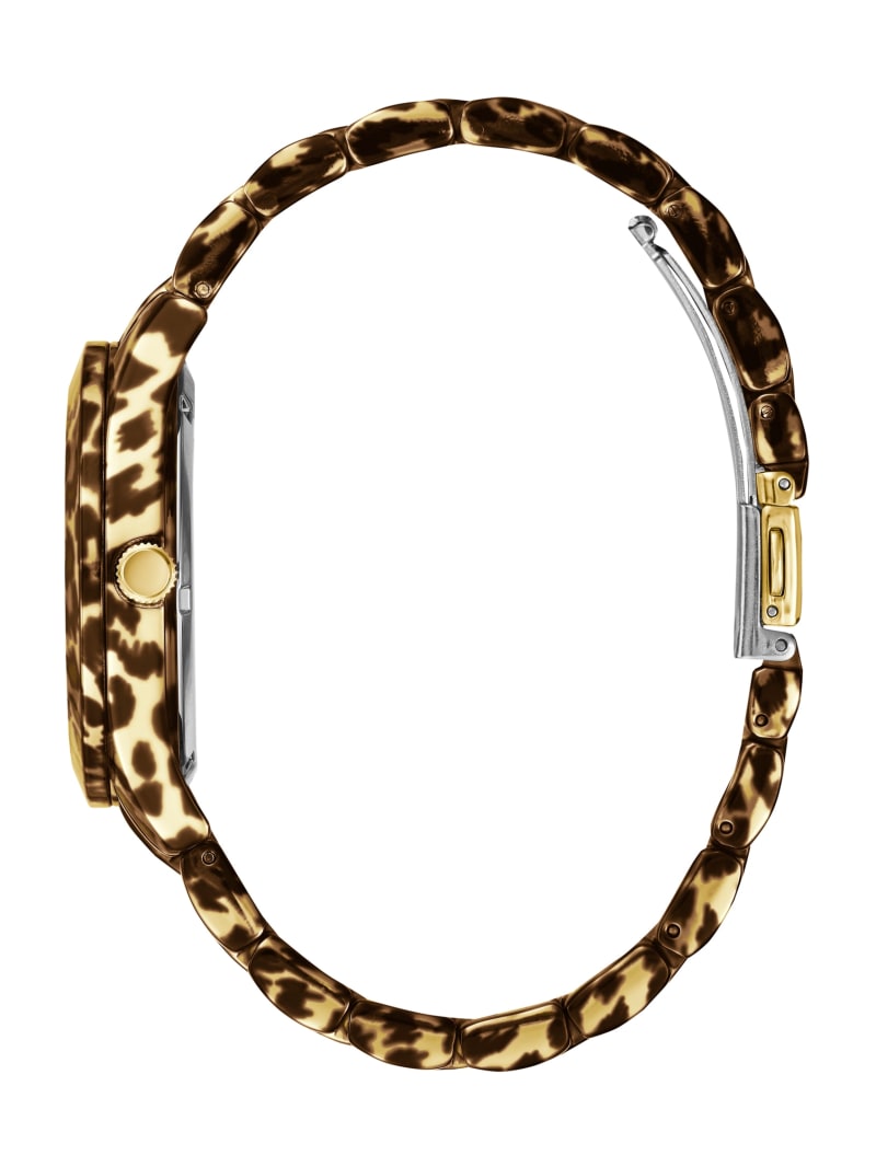 Multicolor Women's Guess Animal Print Gold-Tone Watches | 1308647-AP