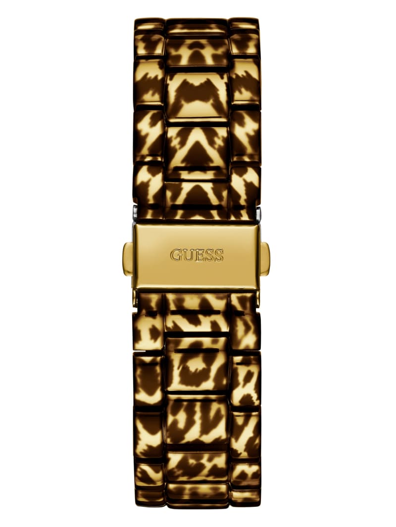 Multicolor Women's Guess Animal Print Gold-Tone Watches | 1308647-AP