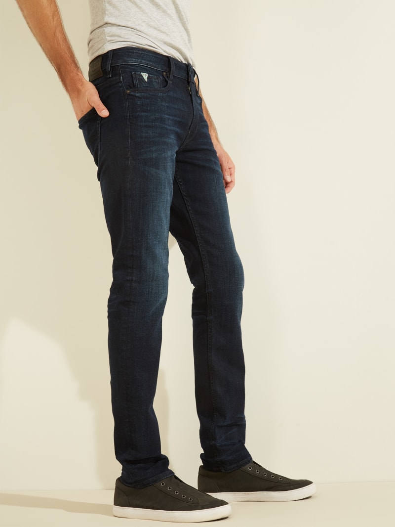 Navy Men's Guess Slim Tapered Pants | 0327615-NQ