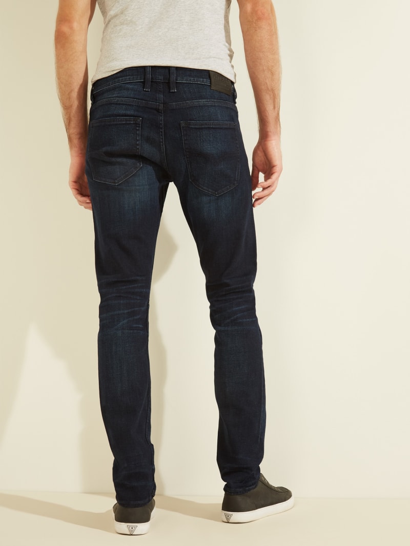 Navy Men's Guess Slim Tapered Pants | 0327615-NQ