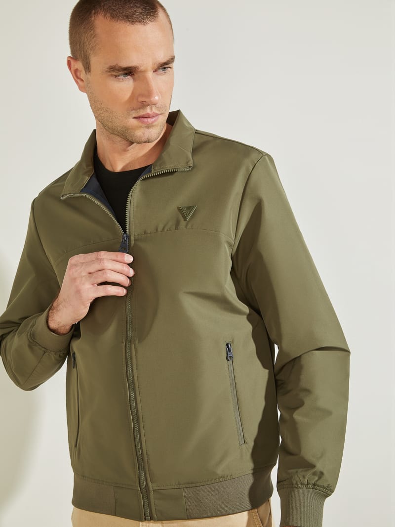 Olive Men's Guess Amos Flight Jackets | 3421578-HC