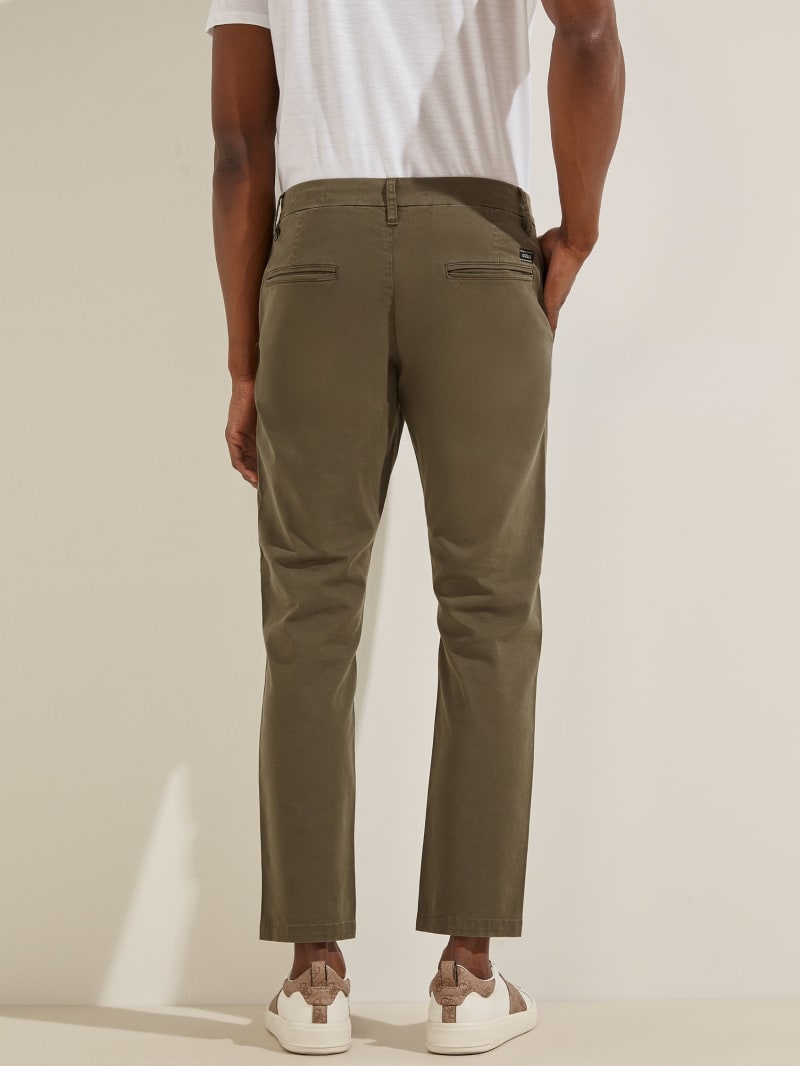 Olive Men's Guess Myron Twill Skinnys Pants | 5346078-ZM