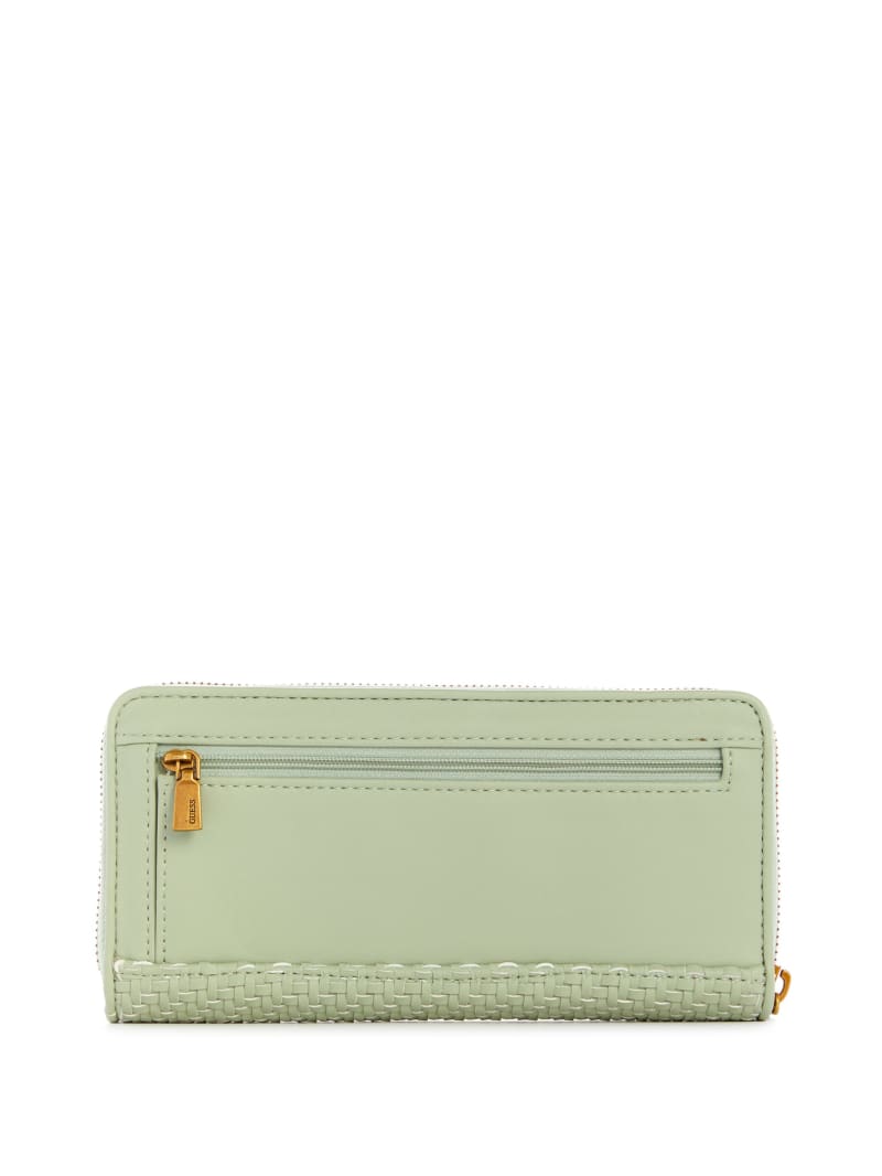 Olive Women's Guess Hassie Large Zip-Around Wallets | 5304826-QG