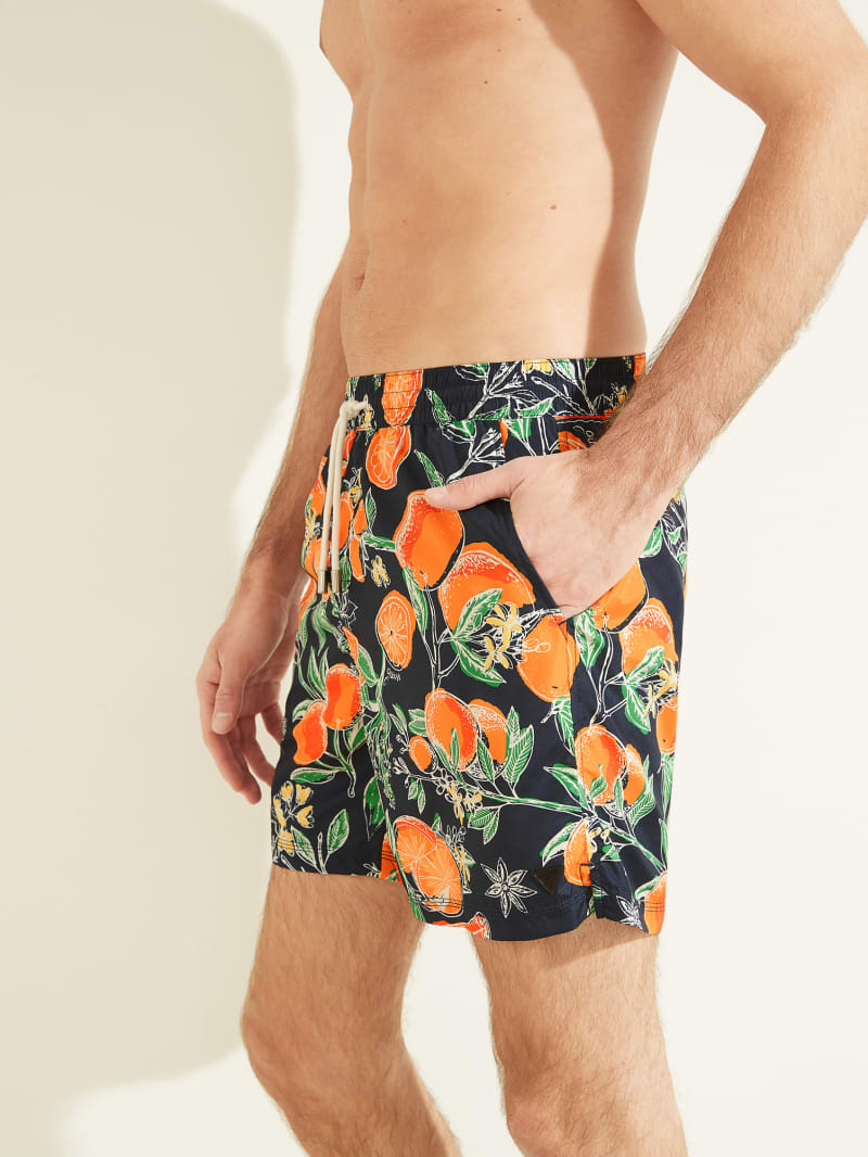 Orange Men's Guess Fruit Woven Swim Trunks Swimwear | 5982061-ZN